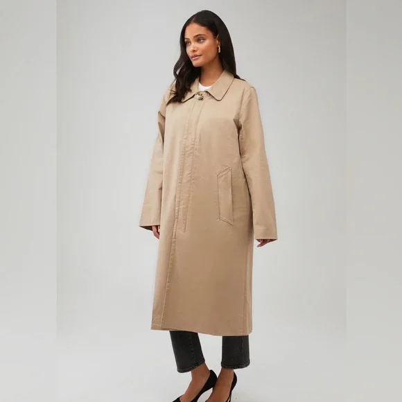 NWT Good American Women's Mac Trench Coat in Mineral Size 3X - Picture 4 of 6